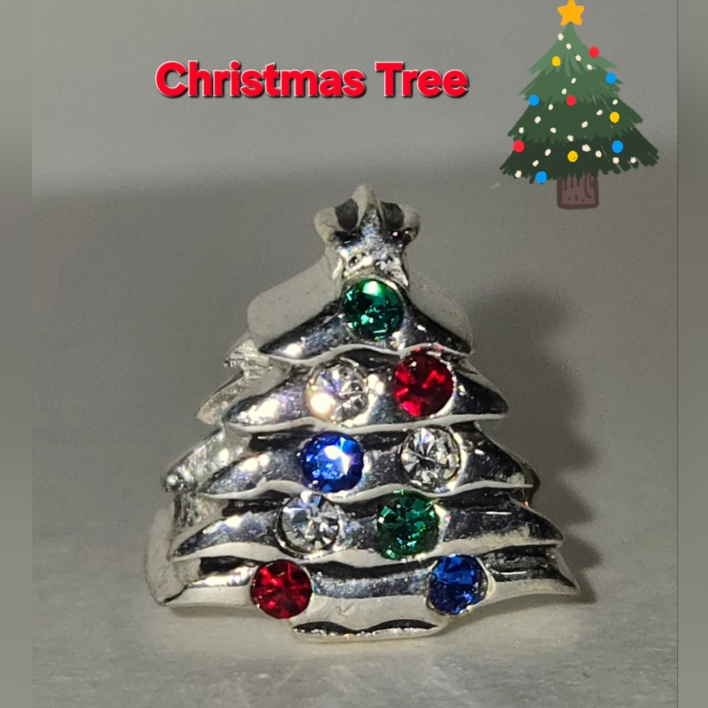 Christmas Tree Charm Sterling Silver 925 fits Pandora